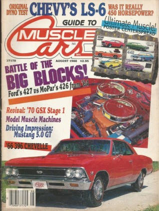 GUIDE TO MUSCLE CARS 1988 AUG - LS6, RAM V, SSJ, LANDY